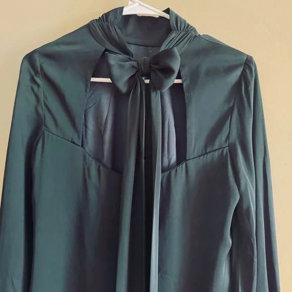 Milly NWT 'Sherrie' Mock Neck Long Sleeve Silk Mini Dress in